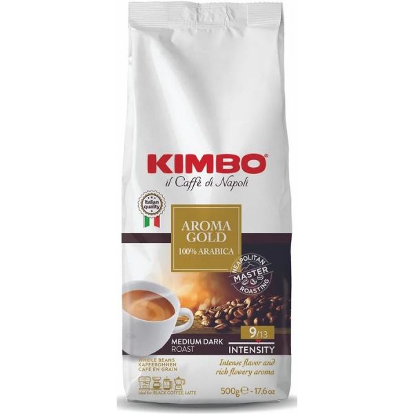Кофе зерновой KIMBO Aroma Gold 100% Arabica обжарка средняя 1 шт 0,5 кг [014090]